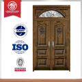 Boa qualidade de porta blindada, design popular de porta de aço em madeira
